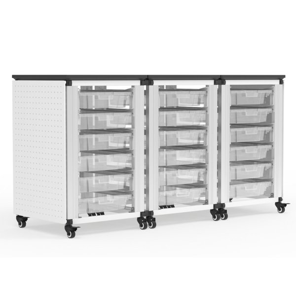 Luxor Modular Classroom Storage Cabinet - 3 side-by-side modules with 18 small bins MBS-STR-31-18S
